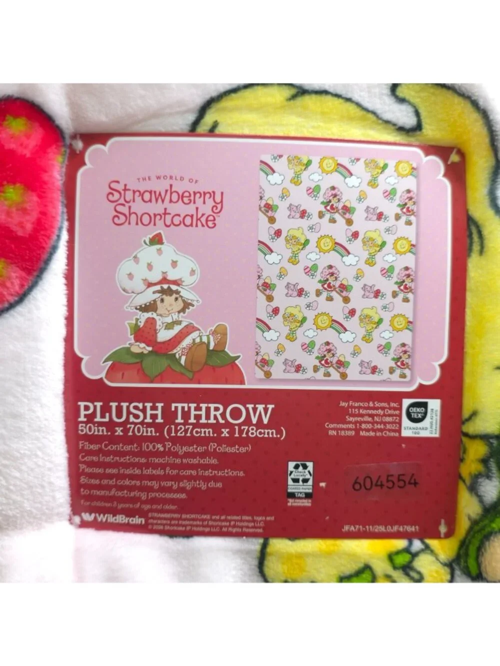 Strawberry Shortcake Kids Plush Throw Blanket 50